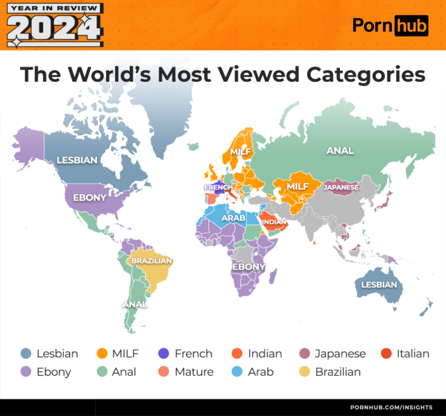 Топовые adult-тренды: PornHub подвел итоги 2024 года