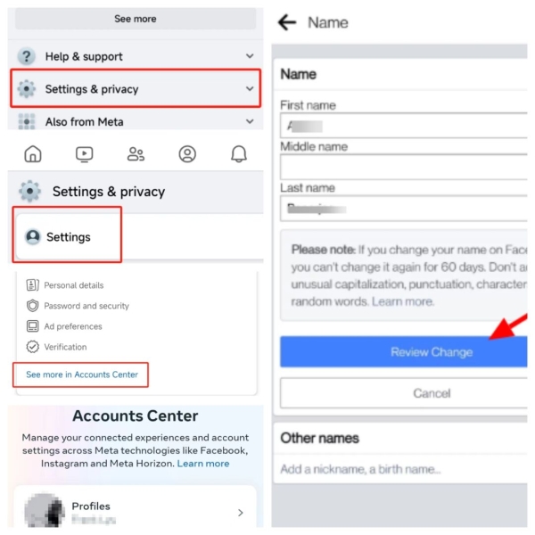 Как изменить имя и фамилию в Facebook: инструкция для 2025